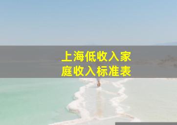 上海低收入家庭收入标准表