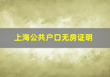 上海公共户口无房证明