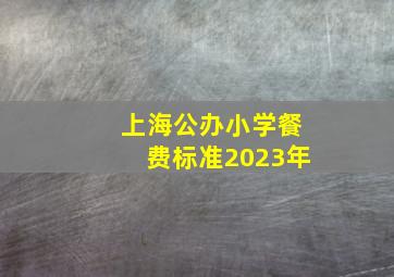 上海公办小学餐费标准2023年