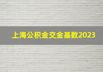 上海公积金交金基数2023