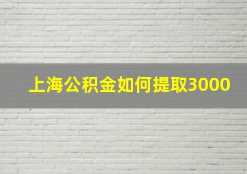 上海公积金如何提取3000