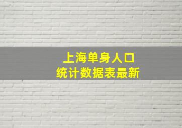 上海单身人口统计数据表最新