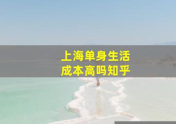 上海单身生活成本高吗知乎