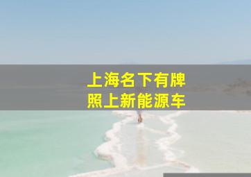 上海名下有牌照上新能源车