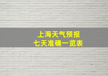 上海天气预报七天准确一览表