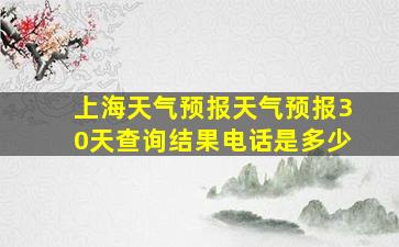 上海天气预报天气预报30天查询结果电话是多少