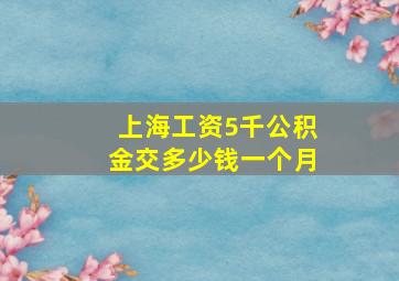 上海工资5千公积金交多少钱一个月