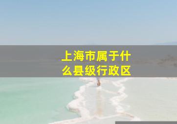 上海市属于什么县级行政区