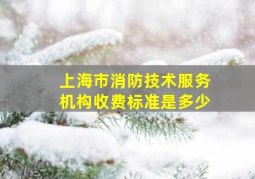 上海市消防技术服务机构收费标准是多少