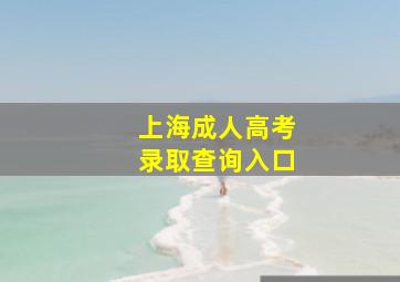 上海成人高考录取查询入口