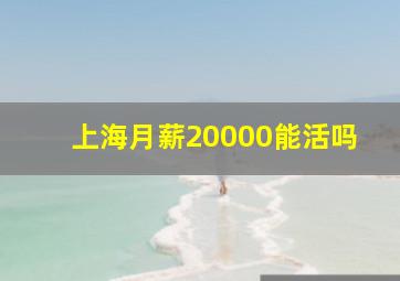 上海月薪20000能活吗