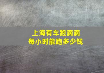 上海有车跑滴滴每小时能跑多少钱