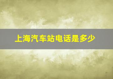 上海汽车站电话是多少