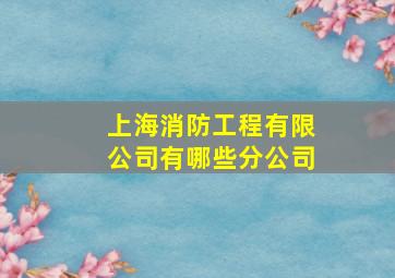 上海消防工程有限公司有哪些分公司