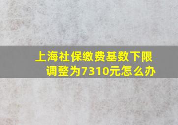 上海社保缴费基数下限调整为7310元怎么办