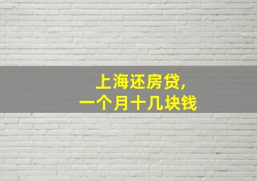 上海还房贷,一个月十几块钱