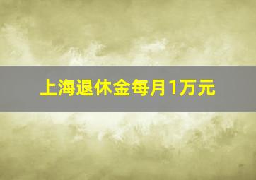 上海退休金每月1万元