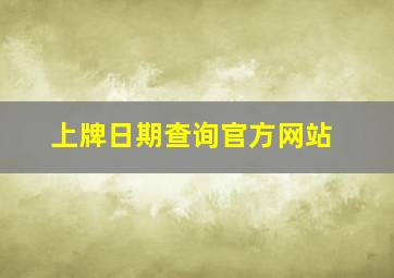 上牌日期查询官方网站