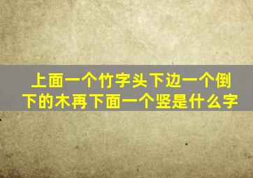 上面一个竹字头下边一个倒下的木再下面一个竖是什么字