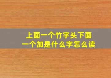 上面一个竹字头下面一个加是什么字怎么读