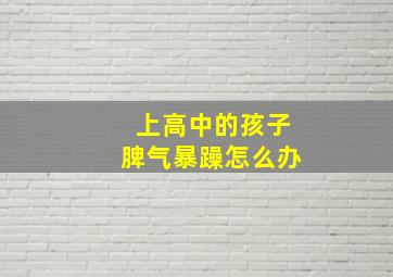 上高中的孩子脾气暴躁怎么办