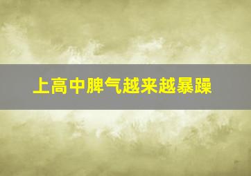 上高中脾气越来越暴躁