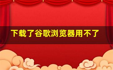 下载了谷歌浏览器用不了