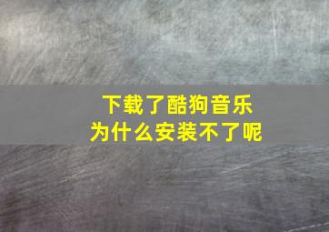 下载了酷狗音乐为什么安装不了呢