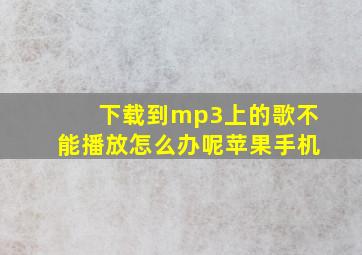 下载到mp3上的歌不能播放怎么办呢苹果手机