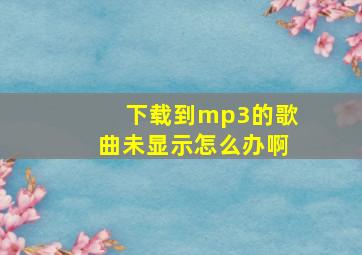 下载到mp3的歌曲未显示怎么办啊