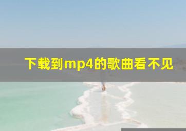 下载到mp4的歌曲看不见