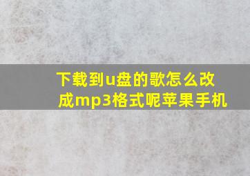 下载到u盘的歌怎么改成mp3格式呢苹果手机