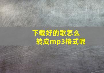 下载好的歌怎么转成mp3格式呢