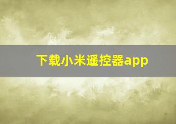 下载小米遥控器app