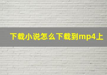 下载小说怎么下载到mp4上