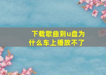 下载歌曲到u盘为什么车上播放不了