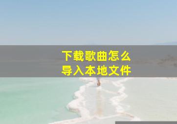 下载歌曲怎么导入本地文件