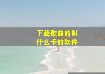 下载歌曲的叫什么卡的软件