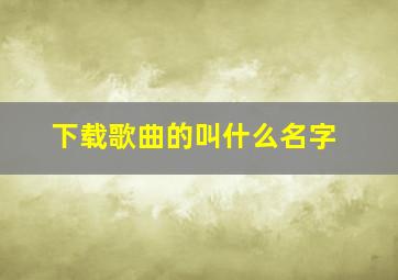 下载歌曲的叫什么名字