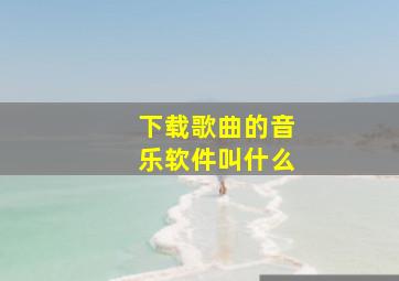 下载歌曲的音乐软件叫什么