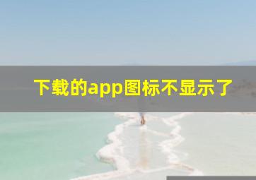 下载的app图标不显示了