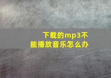 下载的mp3不能播放音乐怎么办