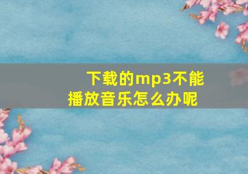 下载的mp3不能播放音乐怎么办呢