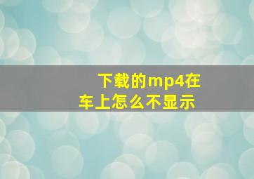 下载的mp4在车上怎么不显示