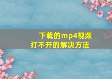 下载的mp4视频打不开的解决方法