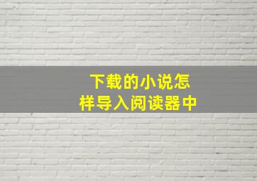 下载的小说怎样导入阅读器中