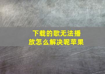 下载的歌无法播放怎么解决呢苹果