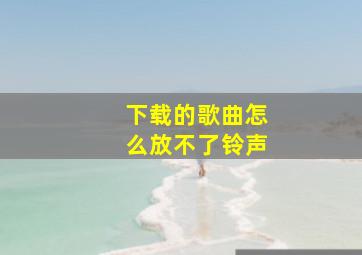 下载的歌曲怎么放不了铃声