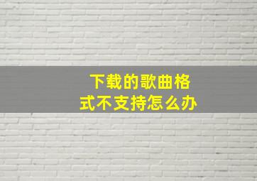 下载的歌曲格式不支持怎么办