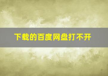 下载的百度网盘打不开